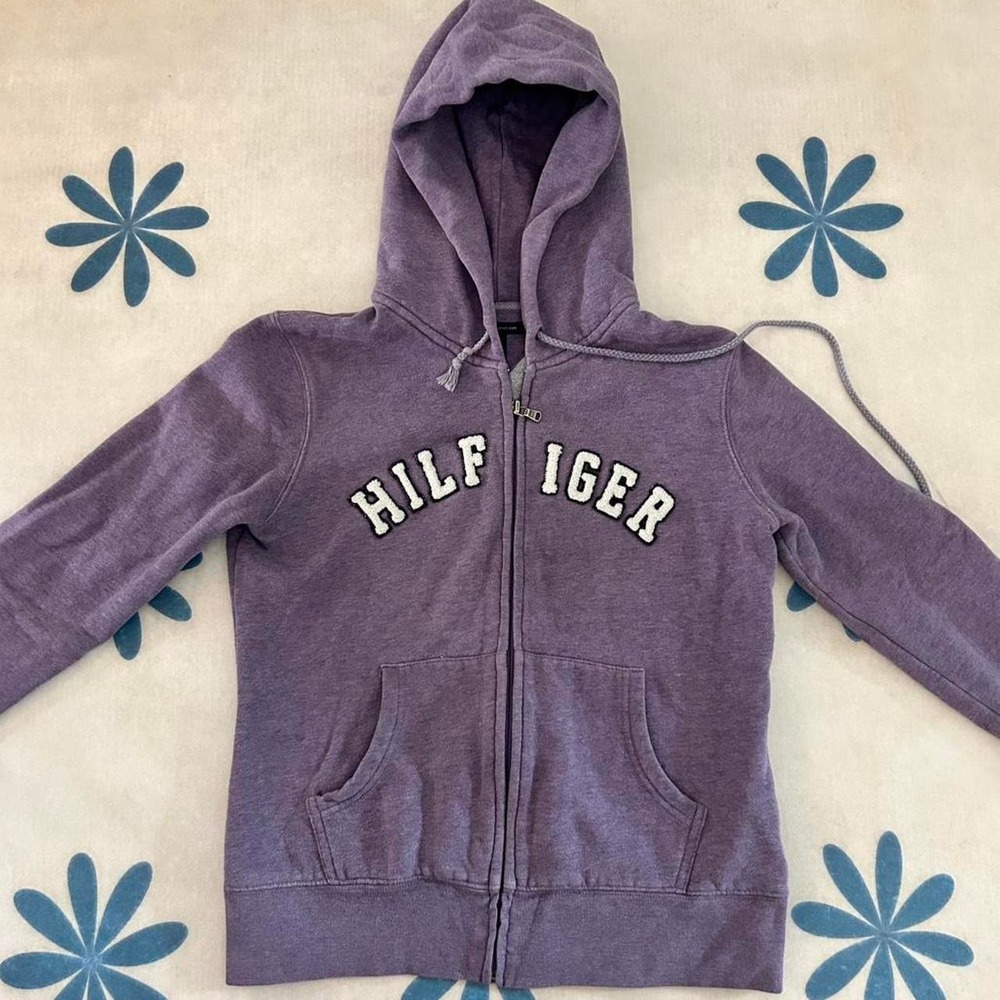 Y2K Tommy Hilfiger block letters zip-up hoodie